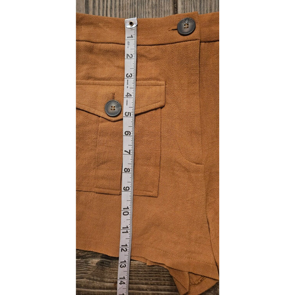 Forever 21 Womens Shorts Medium Brown Woven Pockets Linen Blend Chic Preppy NWT - Picture 12 of 13